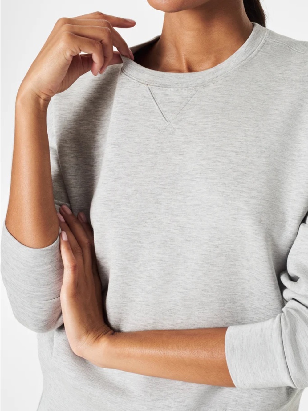 SPANX Airssentials Light Gray Crewneck Sweatshirt